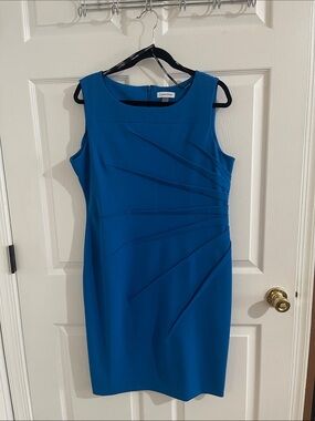Calvin Klein Royal Blue Sleeveless Sheath Dress